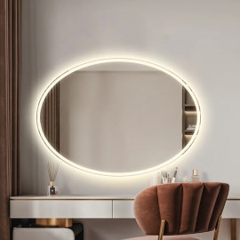 Овальное настенное зеркало со светодиодной LED-подсветкой Токио 